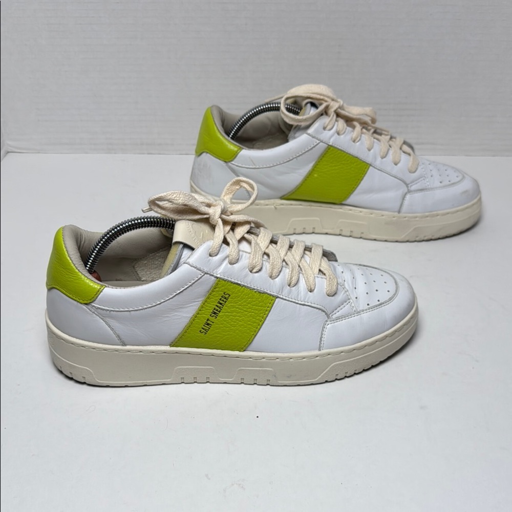 SAINT SNEAKERS Men's White Acid Sail‎ Bianco Shoes Leather Sneakers  Euro 40
